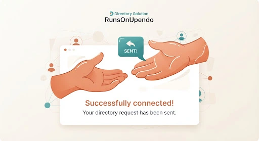 Two people connecting through a successful message