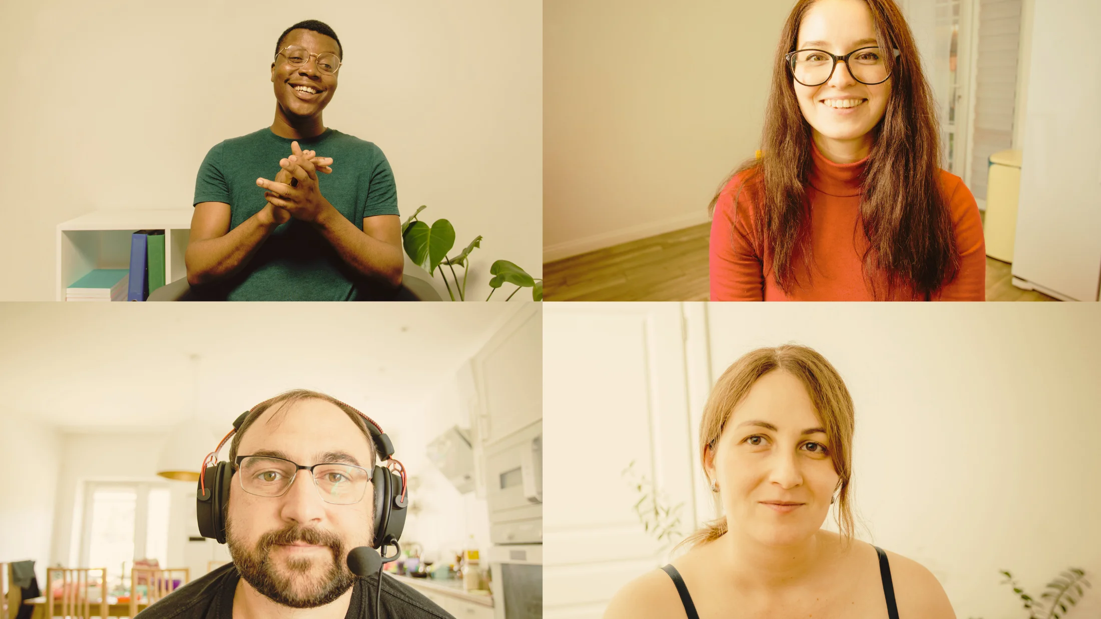 A group of people networking using online conferencing software
